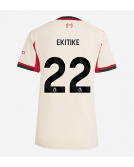 Liverpool Hugo Ekitike #22 Maglia Gara Trasferta Repliche 2025-26 Donna Maniche Corte